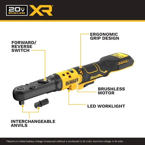 Vista 2 de DEWALT Atornillador de Impacto 20V MAX, Inalámbrico, 3 Velocidades, Batería y Cargador Incluidos (DCF845D1E1)
