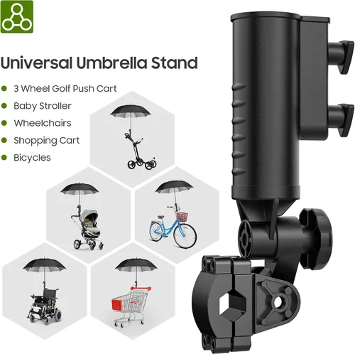 Vista 8 de 10L0L Kit de soporte de paraguas para carrito de golf, rotación de 180 grados, ajuste universal para la mayoría de cochecitos, bicicleta, carrito