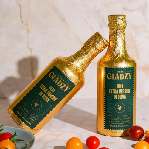 Vista 5 de Giadzy by Giada de Laurentiis Aceite de Oliva Virgen Extra - Aceite de oliva italiano prensado en frío sin filtrar de primera calidad, envoltura
