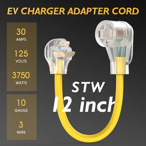 Vista 3 de TOOLIOM 30A NEMA 10-30P a 14-50R Adaptador de cargador EV, 125/250V