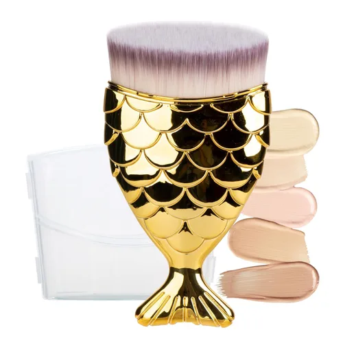 Vista 10 de UNIMEIX Cepillo de protección solar para rostro Kabuki Brush Aplicador de protector solar para niños, brochas de maquillaje para base líquida