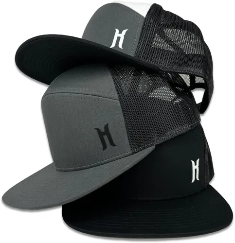 Vista 4 de Sombrero de camionero de siete paneles Snapback personalizado