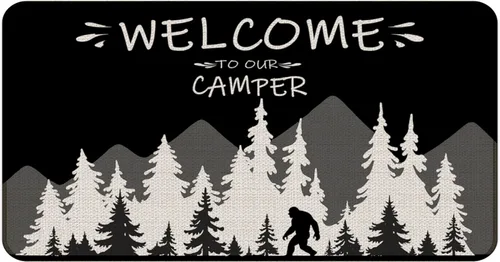 Vista 14 de Tapete divertido para puerta de campista de 17 x 30 pulgadas, regalos de campamento para hombres y mujeres, alfombras de campista
