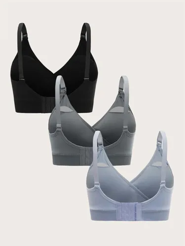Vista 2 de Milumia Bralettes de lactancia con relleno de 3 piezas para mujer