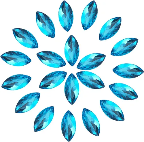 Vista 7 de Diamantes de imitación grandes de cristal de 0.512 x 1.063 in, piedras preciosas en forma de ojo de caballo para manualidades, fabricación de joyas