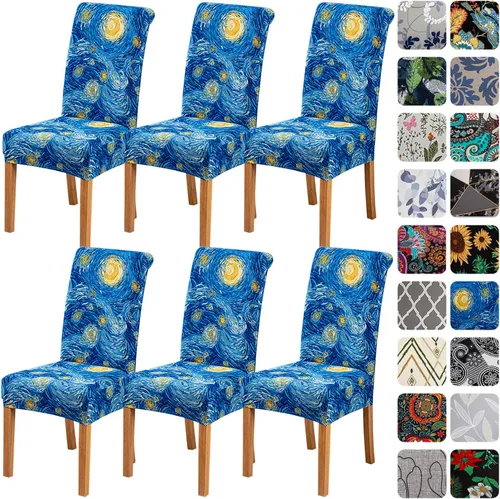Vista 41 de HZDHCLH Juego de 4 fundas para sillas de comedor color burdeos, fundas elásticas de elastano para sillas Parsons, paquete de 4, fundas de asiento
