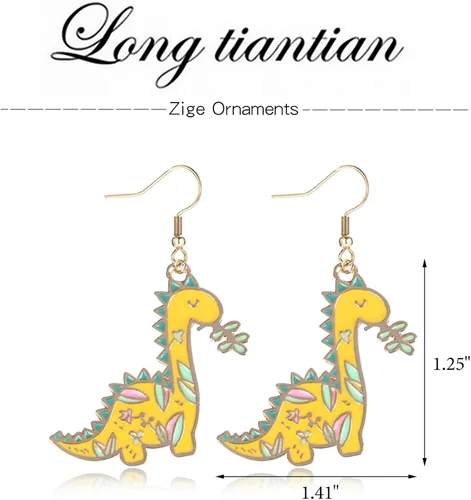 Vista 2 de Dinosaur Earrings Cute Dinosaur Dangle Earrings for Women Colorful Acrylic Animal Fun Earrings Women Gifts for Christmas Stocking Stuffers