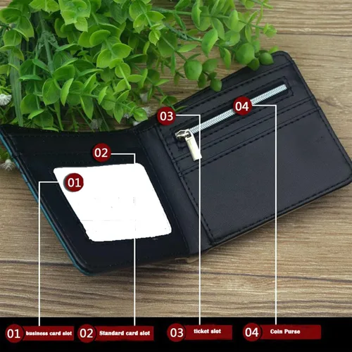 Vista 3 de Gonii Cartera de anime para cosplay, cartera de piel sintética para regalo para mujeres y hombres, bolso de cosplay de anime para fanáticos