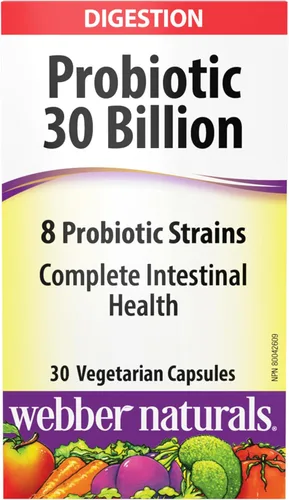 Vista 10 de Webber Naturals Probiótico 30 mil millones, 8 cepas probióticas, 30 cápsulas