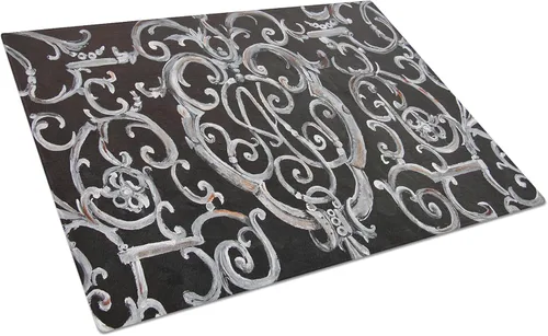 Vista 16 de Caroline's Treasures 1002LCB Barq's, Crabs and Spices Tabla de cortar de vidrio grande decorativa de vidrio templado Tabla de cortar y servir