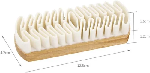 Vista 6 de ONDIAN CHUNCIN - 2psc Nubuck and Suede Brush Wooden Handle Hard Wearing Crepe for Cleaning Suede Brush Nubuck Leather Shoes Bags