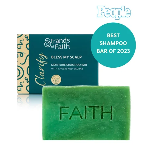 Vista 2 de Strands of Faith Clarify - Barra de champú hidratante que no se pela, infundida con ingredientes naturales, da a tus hebras la limpieza profunda