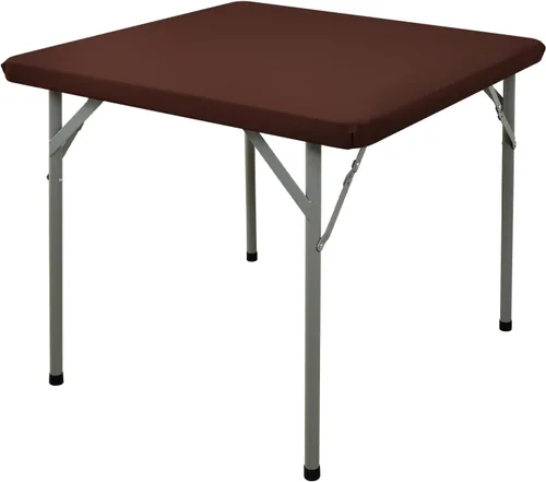 Vista 20 de Mantel Cuadrado Elástico Ajustable, Cubierta de Mesa de Poliéster Resistente al Viento, Mantel Resistente a Rayones y Lavable para Mesas Plegables