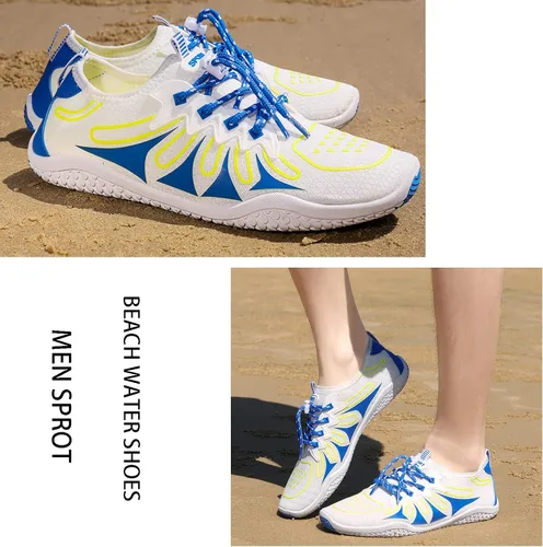 Vista 5 de Yapoly Zapatos acuáticos para hombres y mujeres, zapatos de natación para adultos, zapatos descalzos, zapatos de playa, zapatos de yoga, zapatos