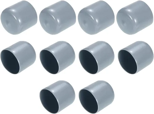 Vista 245 de uxcell 10 tapas de goma para extremos de 0.591 in de identificación, tapa de extremo redondo, protectores de rosca de tornillo, color negro