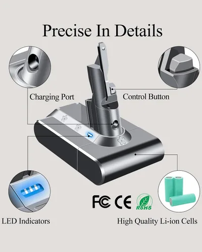 Vista 8 de DTK Professional 21.6V SV11 Replacement for Dy/Son V7 Battery