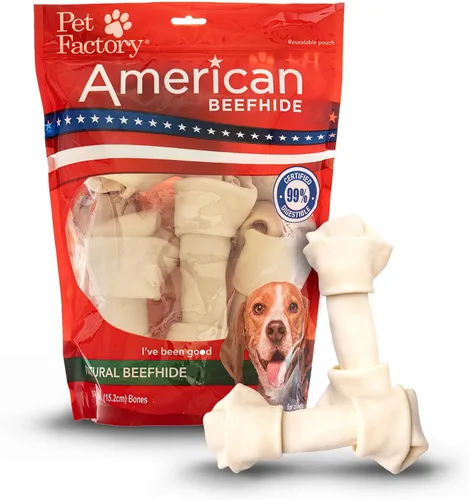 Vista 10 de Pet Factory American Beefhide - Golosinas masticables para perros de 6 a 7 pulgadas, sabor natural, 3 unidades/1 paquete