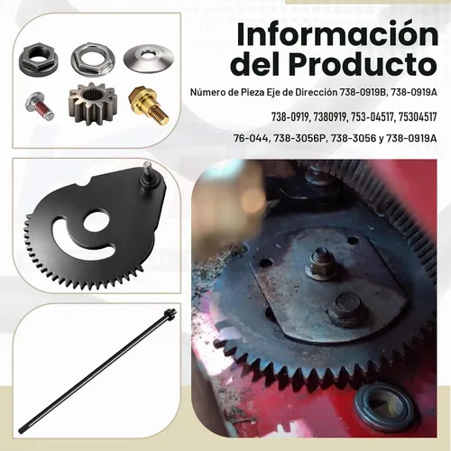Vista 5 de 617-04094 Engranaje de dirección y 738-0919 Eje de dirección con kit