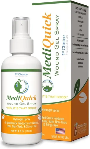 Vista 9 de MediQuick Spray de ácido hipocloroso, espray antiséptico para el cuidado de la piel y heridas, sin picaduras, 4 onzas