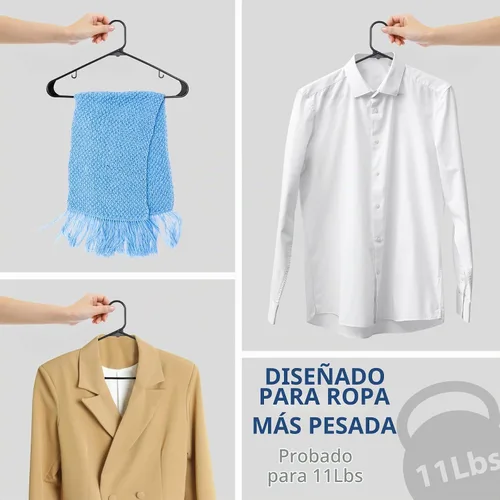 Vista 7 de ZENY - Perchas de plástico con ganchos (100 unidades)