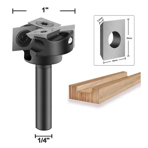 Vista 2 de SpeTool CNC Spoilborad Surfaing Router Bit 1" Diámetro de corte 2+2 Flautas con 1/4" Shank Router Planificación Dado Limpieza Cepilladora Bit