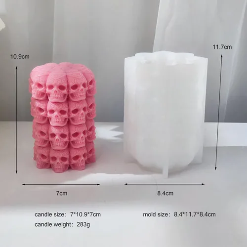 Vista 2 de Molde de vela de Halloween para hacer velas, molde de silicona 3D para fundición de resina, bricolaje yeso, arcilla polimérica, decoración del hogar