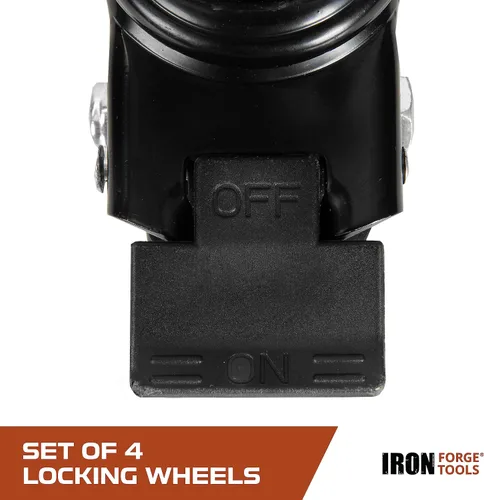 Vista 4 de Iron Forge Tools Ruedas giratorias de almacenamiento resistentes, juego de 4 ruedas de bloqueo de 3 pulgadas, 1360 libras, capacidad para estantes