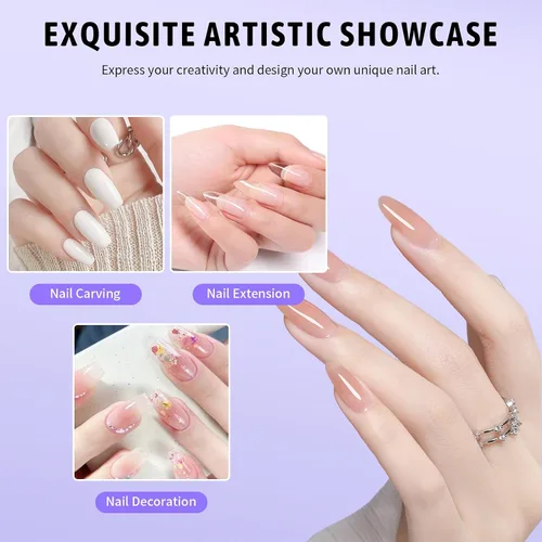 Vista 11 de Kit de uñas acrílicas de 2.5 fl oz de monómero líquido acrílico con 4 colores de polvo acrílico y 5 cepillos de uñas, juego de construcción