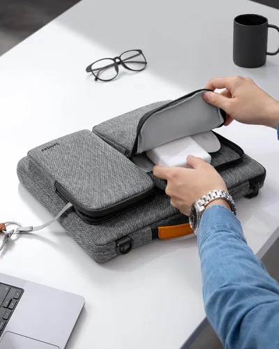 Vista 3 de [Usado] tomtoc Bolsa de hombro para laptop para MacBook Pro M5/M4/M3/M2/M1 Pro/Max de 14 pulgadas 2025-2021, Surface Laptop 7/6/Studio 2 de Gris