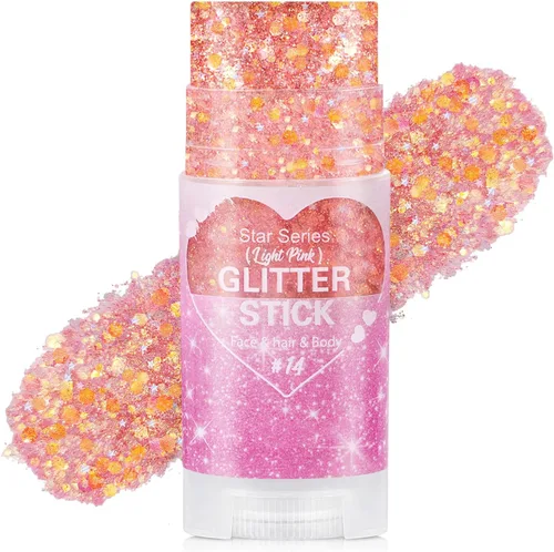 Vista 22 de Go Ho Patriotic Body Glitter Stick, accesorios del 4 de julio, rojo, blanco