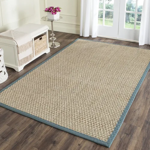 Vista 137 de SAFAVIEH Natural Fiber Collection NF114A - Alfombra de pasillo de hierba marina con patrón de tejido de cesta y borde, de 2 pies 6 pulgadas x 16