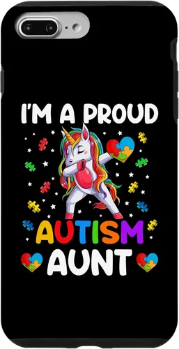 Vista 9 de Funda para iPhone 14 I'm A Proud Aunt Autism Awareness Dabbing Unicorn Girl