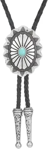 Vista 40 de Jeilwiy Corbata de bolo para hombre, corbata de vaquero occidental, collar de corbata de bolo dorado, corbata de cuero, corbata de Halloween