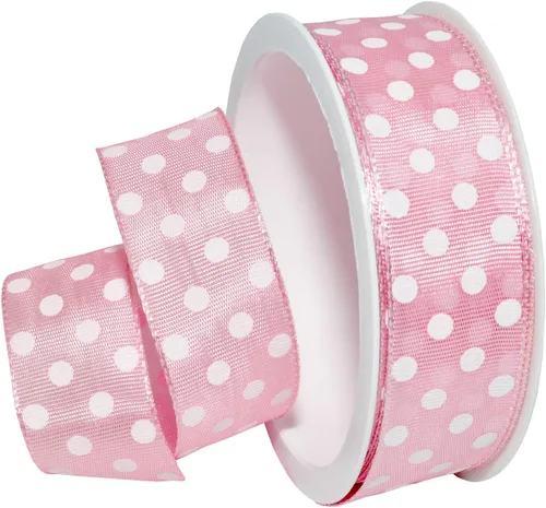 Vista 2 de Morex Ribbon Grosgrain de lunares, 1 pulgada por 4 yardas, negro