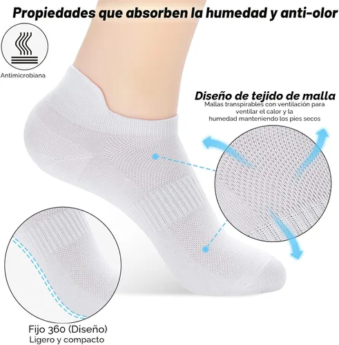 Vista 3 de ATBITER Calcetines de tobillo para mujer, delgados, atléticos, de corte bajo, con lengüeta en el talón, 6 pares 12 pares 4blanco+4negro+4gris