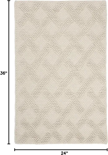 Vista 2 de SAFAVIEH Natura Collection - Alfombra decorativa de 2 x 3 pies, marfil y beige, hecha a mano, lana de Nueva Zelanda, ideal para zonas de alto