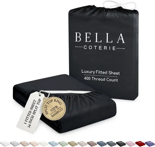 Vista 50 de Bella Coterie - Sábana bajera ajustable de viscosa de bambú de lujo, tamaño individual, 100% cultivada orgánicamente, ultrasuave, refrescante