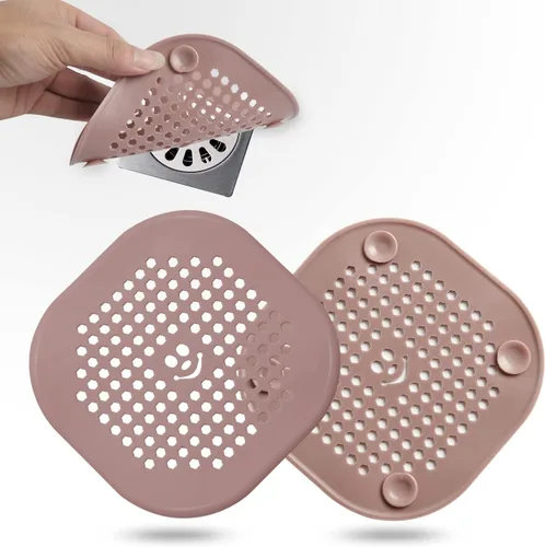 Vista 8 de Protector de silicona para cubrir drenaje de ducha, bañera, cocina, baño, recoge restos de cabello, paquete de 2, color negro