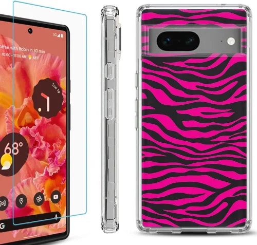 Vista 9 de Funda a prueba de golpes compatible con Google Pixel 6a, con protector de pantalla de vidrio templado, libro de composición