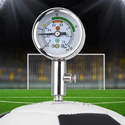 Vista 8 de Medidor de presión de bola, medidor de presión de bomba portátil para Netball, fútbol, baloncesto, voleibol, bola, manómetro de presión de bola
