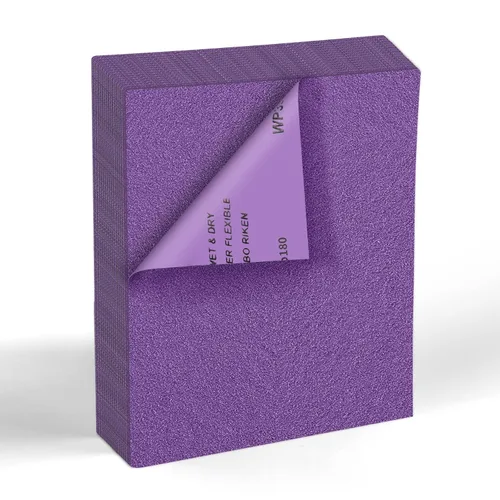 Vista 15 de 20 hojas de papel de lija de grano 80 de 9 x 11 pulgadas, papel de arena abrasiva de alúmina fundida blanca de alto rendimiento para madera, metal