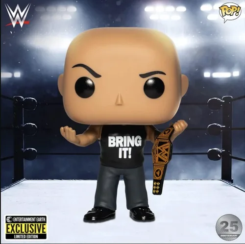 Vista 7 de POP WWE The Rock with Championship Belt Pop! Figura de vinilo – Exclusivo de Entertainment Earth
