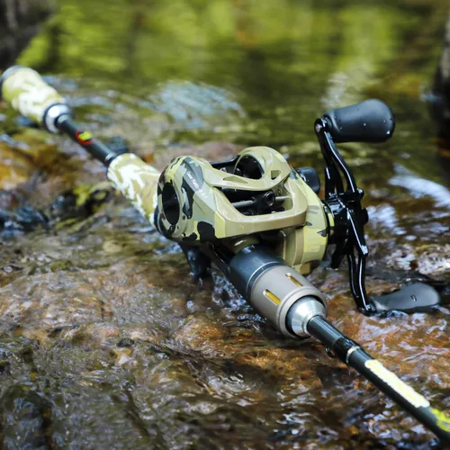 Vista 8 de Sougayilang Baitcaster Combo, Cañas de Pescar de Casting de Grafito de 2 Piezas 30Ton+24Ton, Mango SuperPolymer, Portacebo Estilo "S" con Carrete
