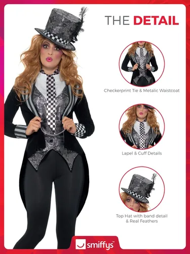 Vista 5 de Smiffys Disfraz de Miss Sombrerero Oscuro Deluxe para Mujer