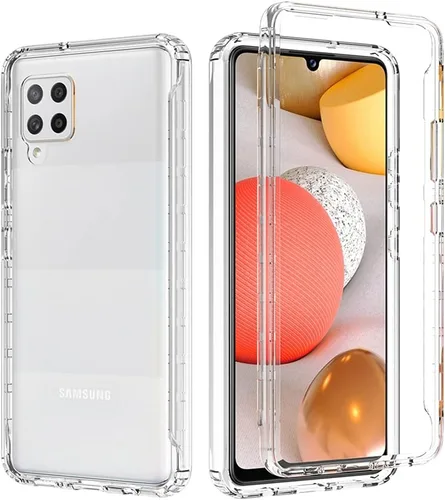Vista 12 de Funda protectora de cuerpo completo con diseño floral transparente y protector de pantalla de vidrio templado para Samsung Galaxy A42 5G