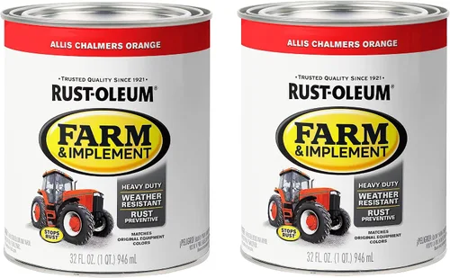 Vista 24 de Rust-Oleum Farm & Implement 280176 - Pintura esmaltada, galón, naranja (Allis Chalmers Orange)