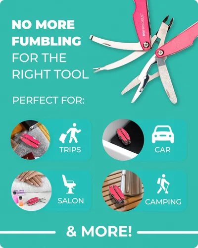Vista 6 de Kit de manicura y pedicura – Juego de manicura profesional 9 en 1 para mujeres y hombres con recortador de cutículas, removedor de cutículas