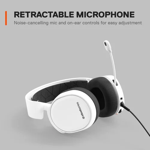 Vista 3 de SteelSeries Arctis 3 Console - Stereo Wired Gaming Headset for PlayStation 5 4 Xbox Series XS Nintendo Switch VR Android and iOS - White