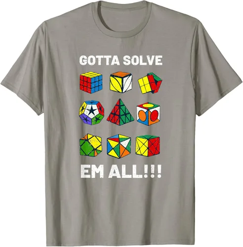 Vista 31 de Camiseta competitiva Puzzle Cube Gotta Solve Em All Speed Cubing