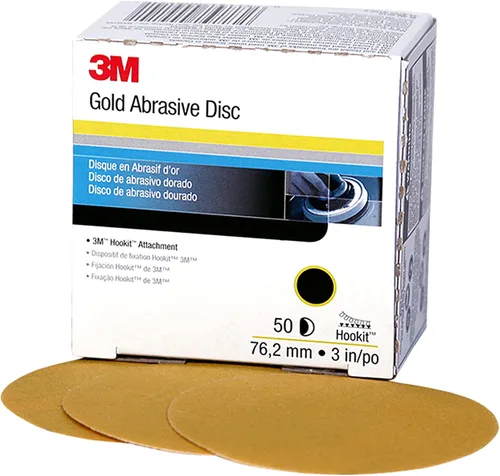 Vista 15 de 912 Hookit disco de arena P5A de 3" color oro de 3M, P220, 3, Dorado